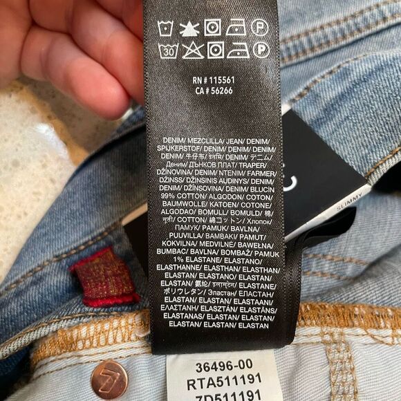 NWT Seven 7 For All Mankind Jeans Mens Size 36 Slimmy Straight Light Denim - Picture 14 of 14